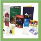 Assortment of colorful brochures and greeting cards