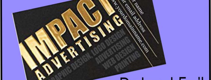 Black business card with gold raised foil