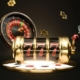 Casino slot machine displaying 777 jackpot