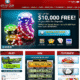Online casino homepage with stacked poker chips
