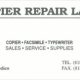 Copier Repair Land business card with logos