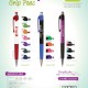 Three Smoothy Grip promotional pens with color samples
