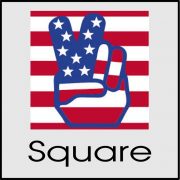 Peace hand with American flag background Peace hand with American flag background