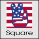 Peace hand with American flag background