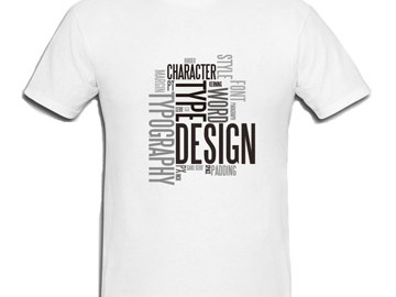 White T-shirt with black typography design