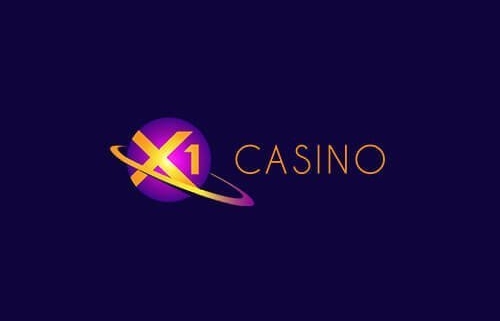 X1 Casino purple planet logo with gold ring