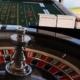 Roulette wheel and casino betting table