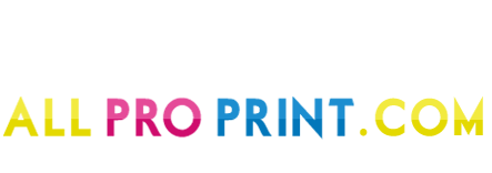 AllProPrint.com multicolored logo on black background