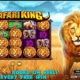 Safari King slot game screen with lion
