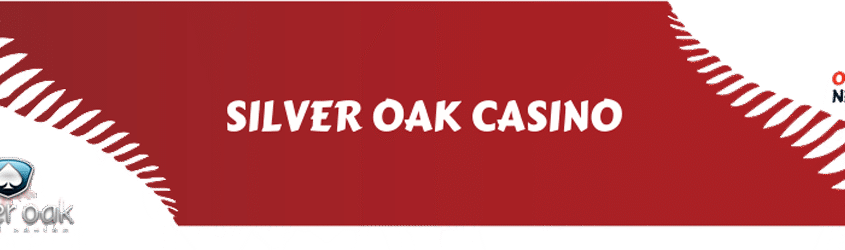 Silver Oak Casino red banner with logos