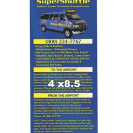 SuperShuttle airport shuttle advertisement with van