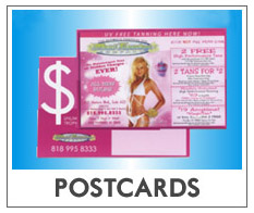 Pink tanning postcard with bikini model