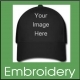 Black baseball cap embroidery mockup
