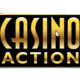 Stylized gold Casino Action logo on black