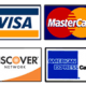 Visa, MasterCard, Discover, American Express logos