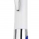 White and blue retractable ballpoint pen
