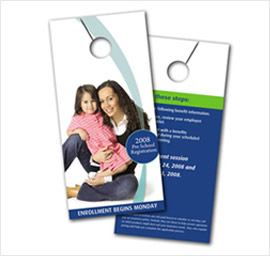 Door hangers featuring mother and child