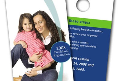 Preschool registration door hanger with mother and child