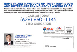 Real estate flyer advertising home valuations