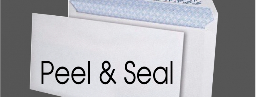 Peel-and-seal envelope with open adhesive strip