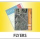 Two colorful promotional flyers on yellow background