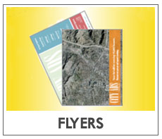 Two colorful promotional flyers on yellow background