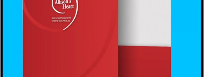Red 9x12 folder with heart logo