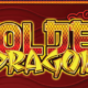 Golden Dragon logo with red oriental clouds