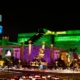 MGM Grand Las Vegas lit green at night