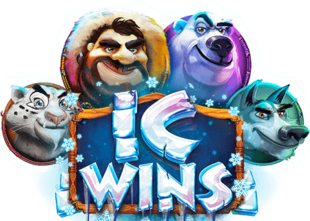 Ice Wins slot logo featuring arctic animals