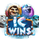 Ice Wins slot logo featuring arctic animals