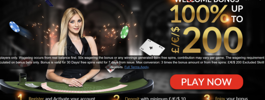 Live dealer casino welcome bonus banner