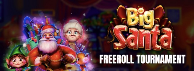 Big Santa freeroll tournament banner with characters