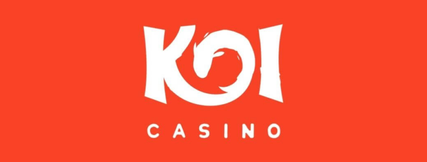 Koi Casino white logo on orange background
