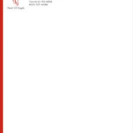 Heart Of Angels letterhead with logo and contact