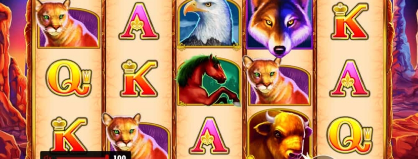 Wolf Gold slot machine reels with symbols