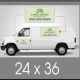 White cargo van with green company signage