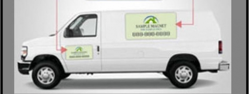 White cargo van with green company signage