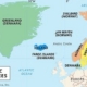 Map of Nordic countries and surrounding regions