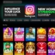 Online casino slot game selection screen