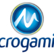 Microgaming logo with blue circular "M" emblem
