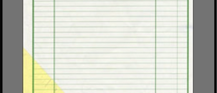 Two-part green printed order form