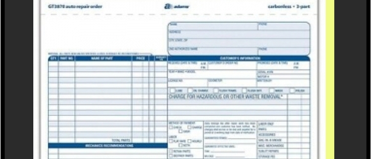 Two-part invoice form