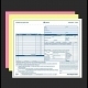 Three-part carbon-copy invoice forms