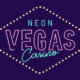 Neon Vegas Casino sign with dotted border