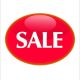 Red oval sign reading "SALE
