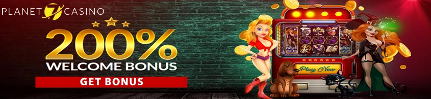 Casino banner showing 200% welcome bonus