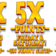 Casino promotion: 10X, 5X, 2X slot points