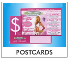 Promotional postcard featuring person in bikini
