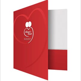 Red greeting card with heart design